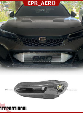 适用于本田思域 FL5 Type R 碳纤维前灯进气风口大灯替换赛道改装