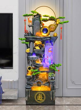 假山喷泉流水摆件客厅阳台家居装饰室内鱼缸落公司招财循环水景观