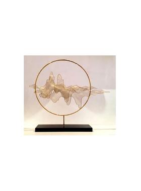 新中式家居铁艺山影摆件金属假山装饰创意样板房玄关空间雕塑摆设