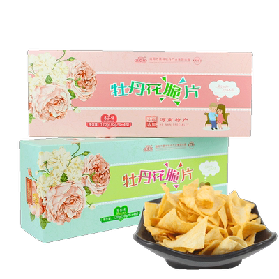 万景祥牡丹花脆片盒装伴手礼糕点心 河南洛阳特产休闲零食品薯片