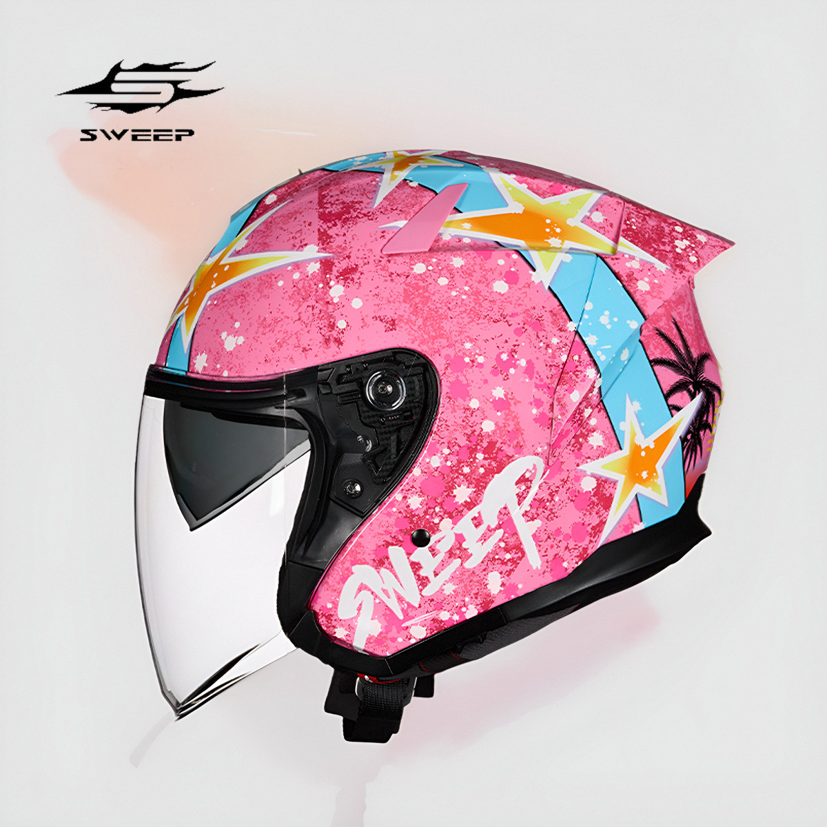 SWEEPS6摩托车半盔春夏双镜片