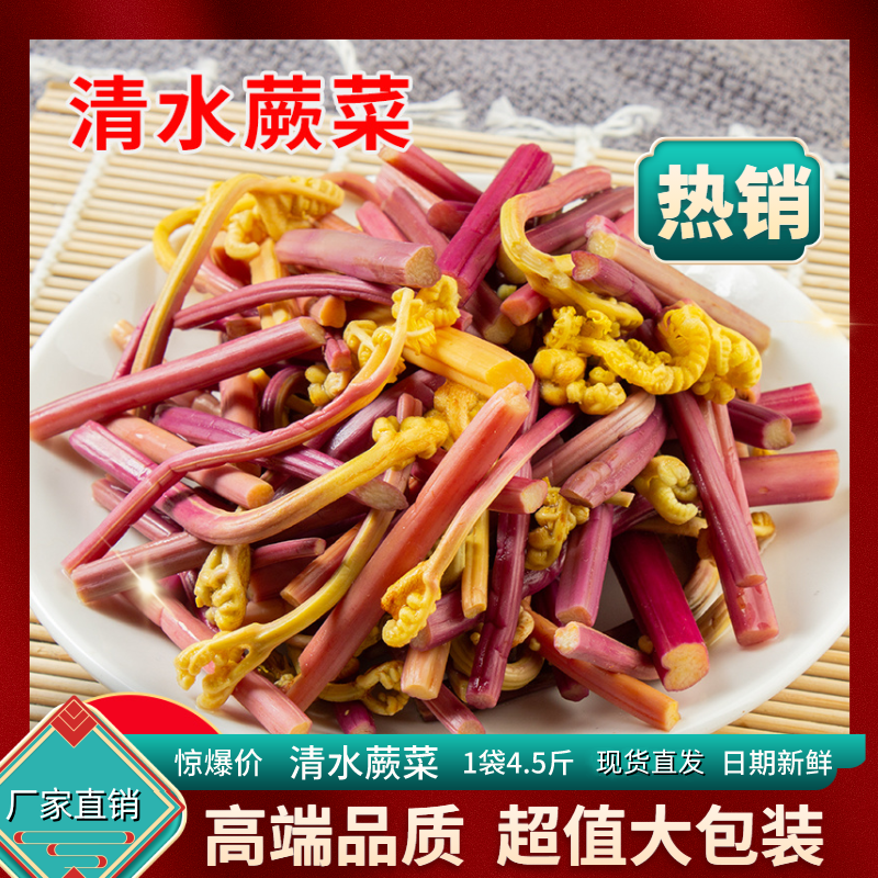 新鲜清水蕨菜商用4.5斤凉拌专用脆嫩厥菜贵州火锅食材蕨菜袋装