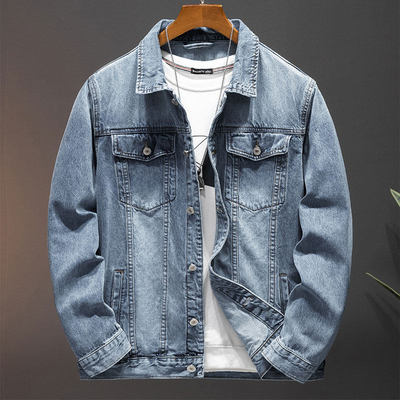 春秋季美式休闲牛仔外套男款潮牌高级感覆古宽松大码工装男士夹克