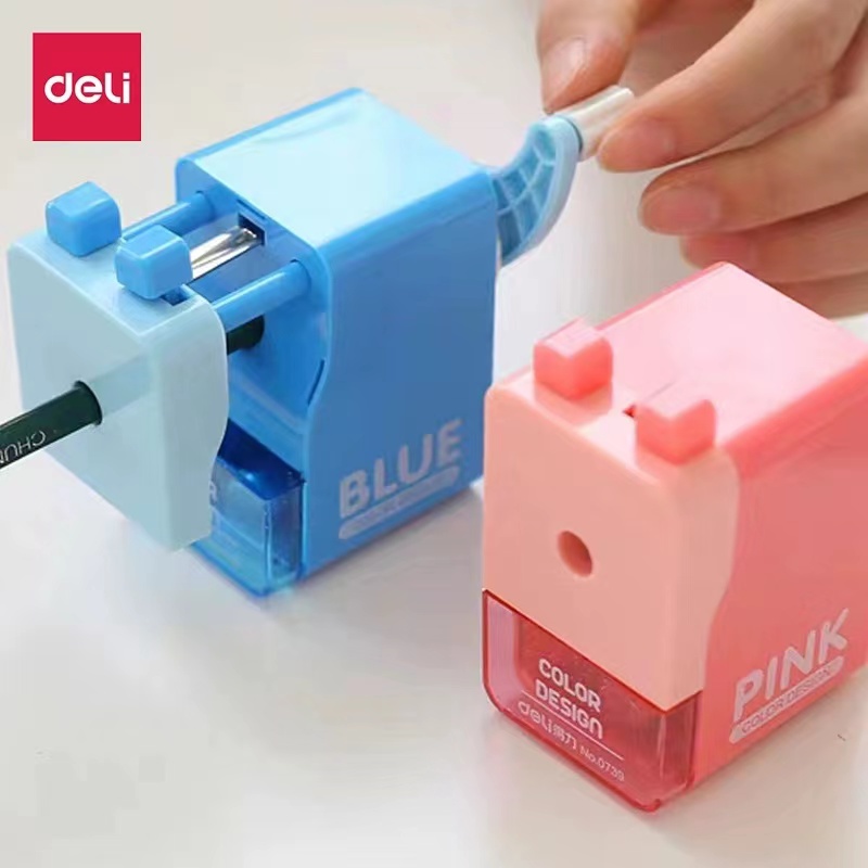 得力卷笔刀塑料手动手摇削笔器