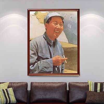 有框毛主席在延安伟人客厅宣传画
