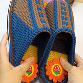 手工编织毛线拖鞋 钩鞋 diy布条线 材料包 孺子牛鞋 底 线一套 教程