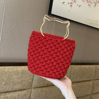 Cat ear woven bag diy material Hyuna style woven bag handmade woven bag handbag cloth thread crochet