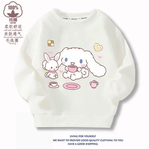 玉桂狗女童卫衣春秋新款韩版中大童卡通上衣棉质儿童圆领打底衫潮