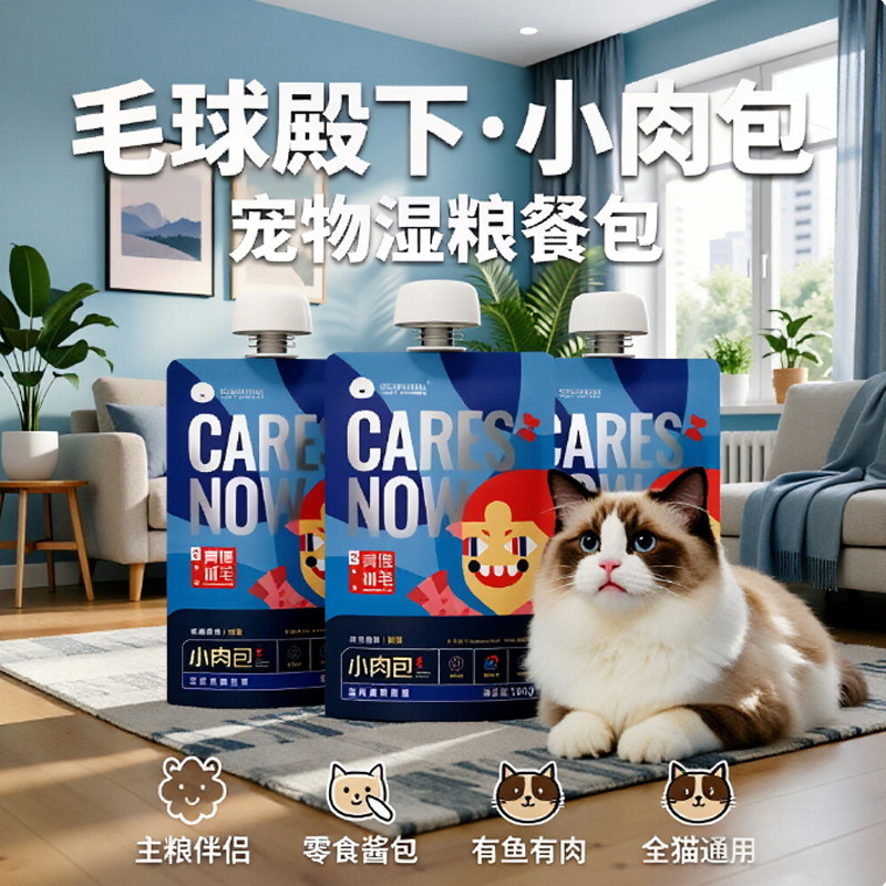 毛球殿下小肉包宠物猫咪零食肉泥图片