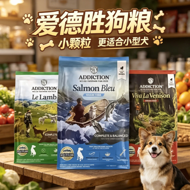 爱德胜新西兰进口无谷鹿肉犬粮低敏狗粮无谷羊肉无谷蓝鲑鱼味