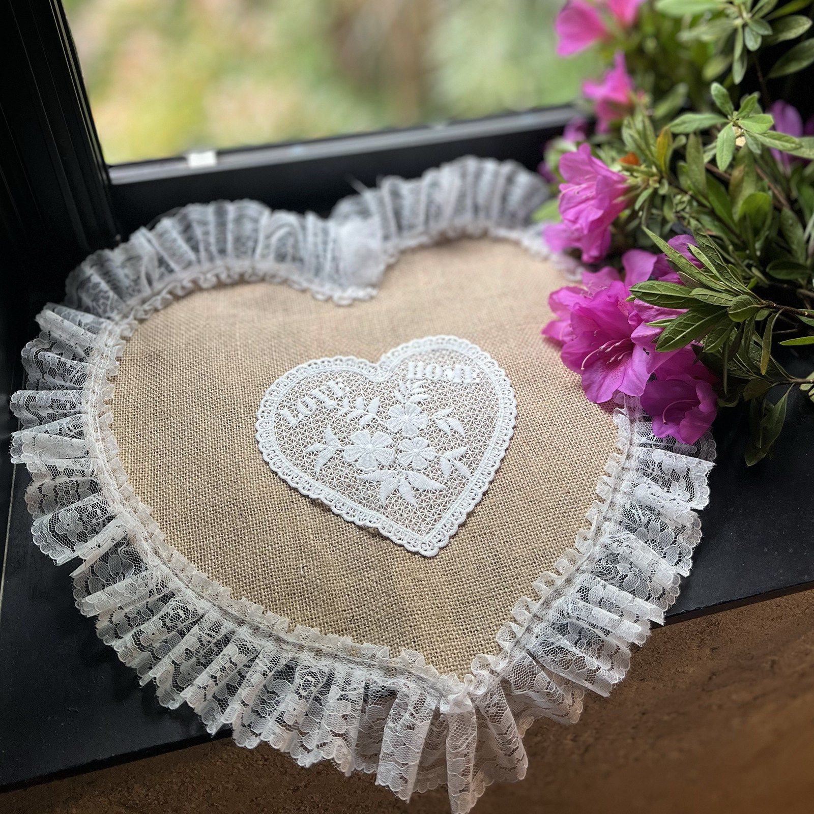 麻色爱心餐垫文艺复古黄麻桌垫圆形长方形隔热垫餐巾道具拍照装饰