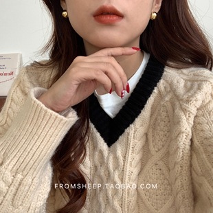 法式 金色圆球耳钉女独特小众设计通勤小金球耳环韩国气质耳扣耳饰