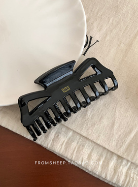 BetterMood自制~韩国大号黑色醋酸抓夹女后脑勺鲨鱼夹子发抓发夹