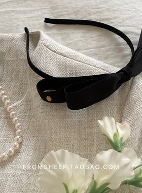 韩国黑色蝴蝶结发箍女高级感发卡发饰复古洗脸发旅头箍显脸小头饰