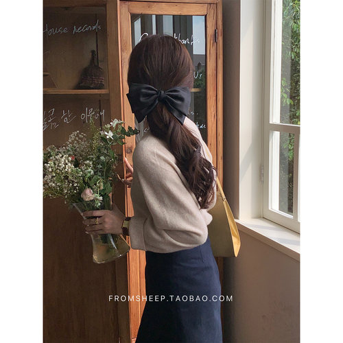 FromSheep缎面大蝴蝶结网红发夹