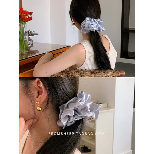 FromSheep法式缎面多重褶皱发圈