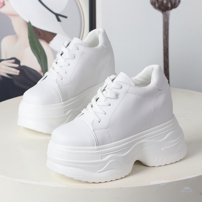 松糕厚底内增高显瘦10cm小白鞋女小个子超高跟12cm加绒休闲运动鞋