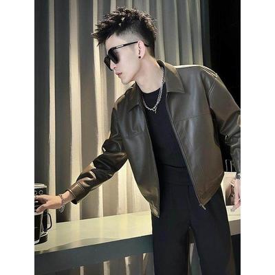 痞帅炸街皮衣男款潮流夹克短款上衣2525新款秋冬装高级感潮牌外套