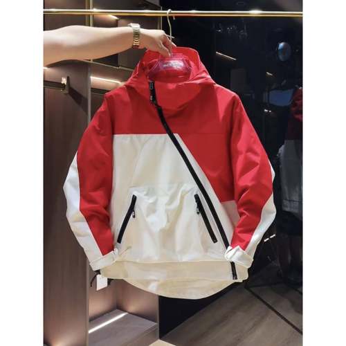 Mostarsea~秋季斜拉炼连帽工装大口袋纯色外套男百搭宽松防风夹克