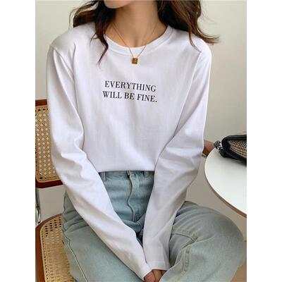 欧洲站白色长袖T恤女2025新款春秋冬季德绒内搭宽松打底衫上衣潮