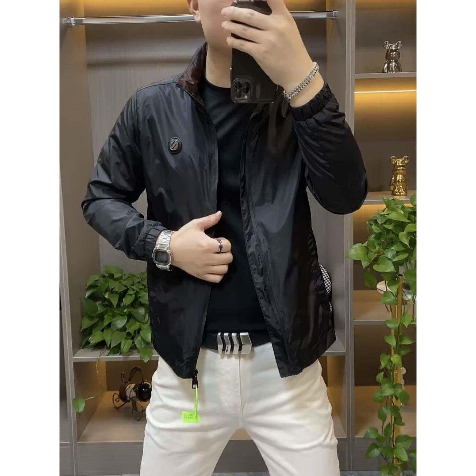 香港秋季男士新款上衣外套男男装防风百搭欧货商务休闲立领夹克男