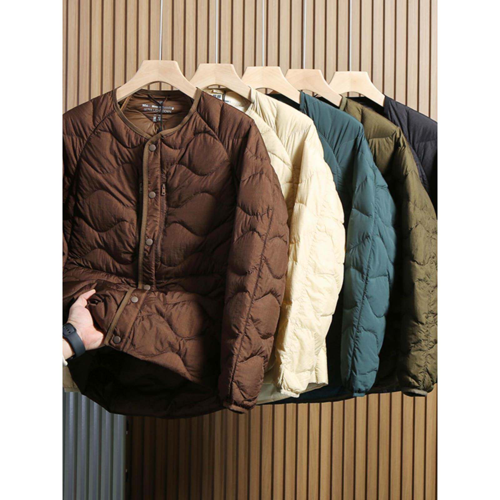 Mostarsea~时尚无领内胆羽绒服男日系覆古防风防泼水高端经典外套