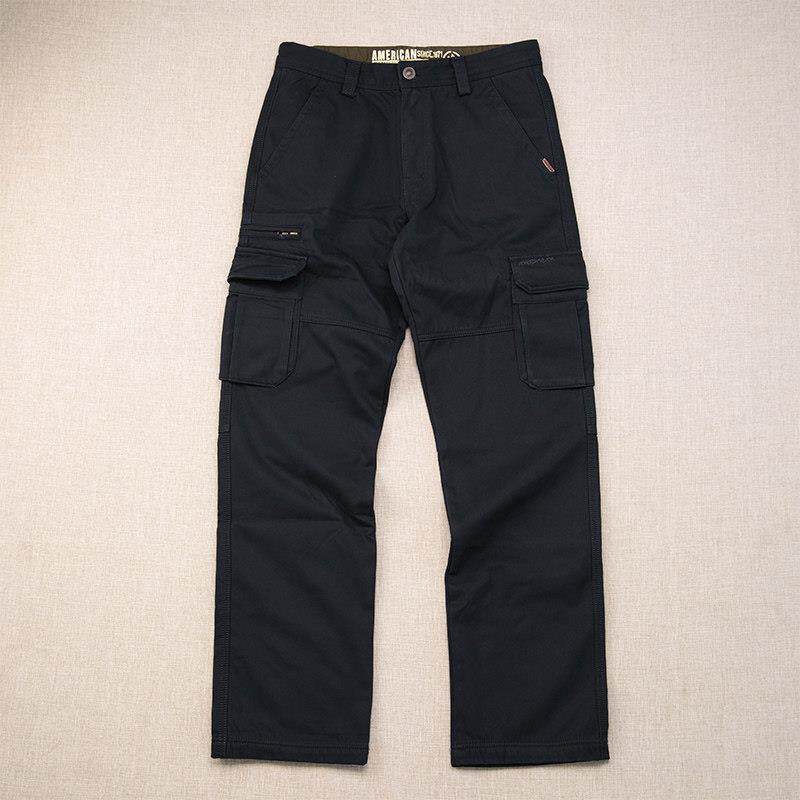 Mostarsea~秋冬季厚款休闲裤男士纯棉宽松长裤子多口袋直筒工装裤