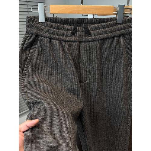 Mostarsea~高端花色松紧腰休闲裤男秋冬季加绒加厚直筒裤宽松长裤