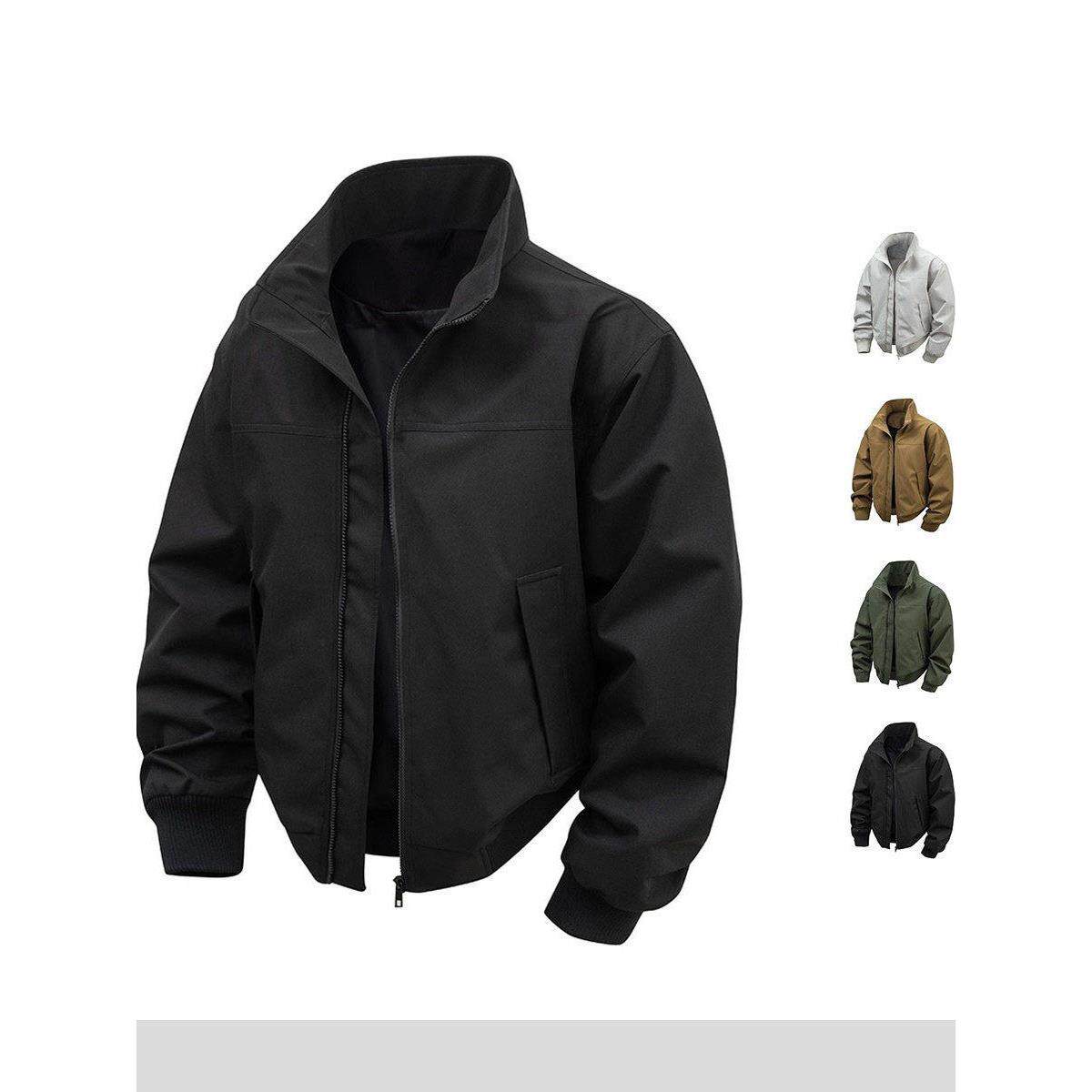 Home Daily~美式三防教练夹克男秋冬立领飞行员硬汉棒球服外套潮