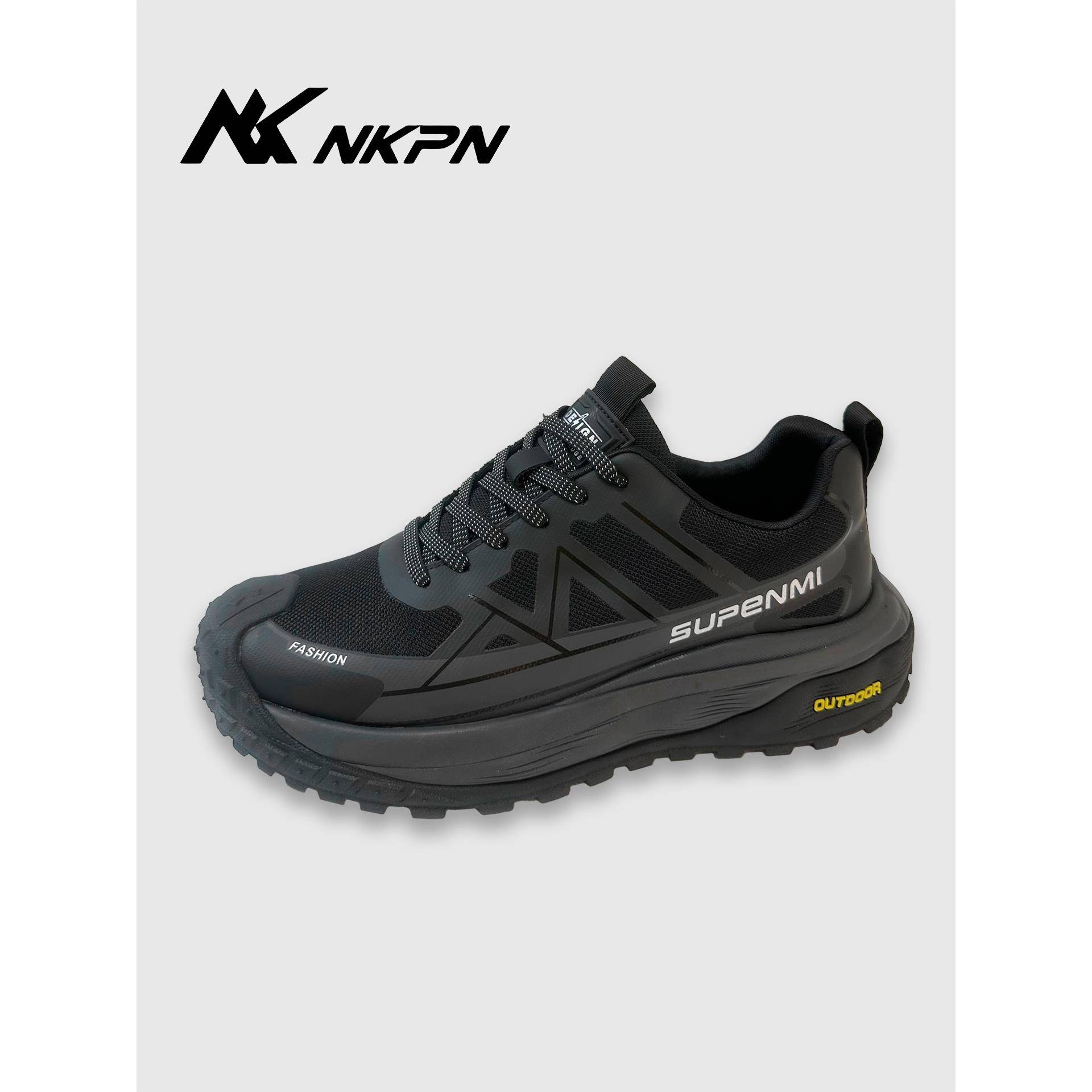 高端网面男鞋2025秋季新款透气百搭超轻厚底舒适健步鞋休闲运动鞋