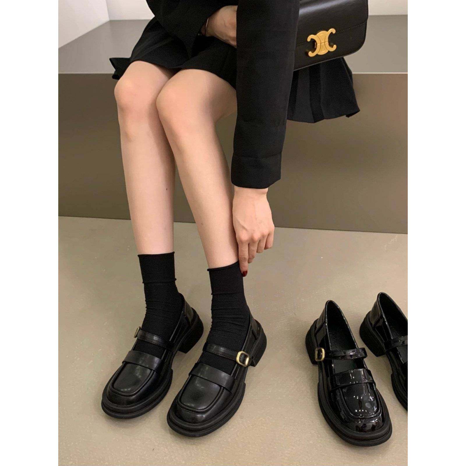时尚品牌厚底黑玛丽简Jk平底女鞋2025新款秋夏小众Loft英伦风格小,女鞋,玛丽珍鞋,淘宝优惠券,粉丝福利购,淘宝优惠卷