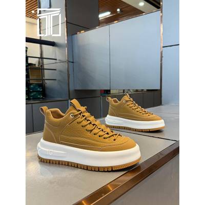 香港ITMY3 秋季新款男鞋简约皮面时尚板鞋厚底增高高帮运动休闲鞋