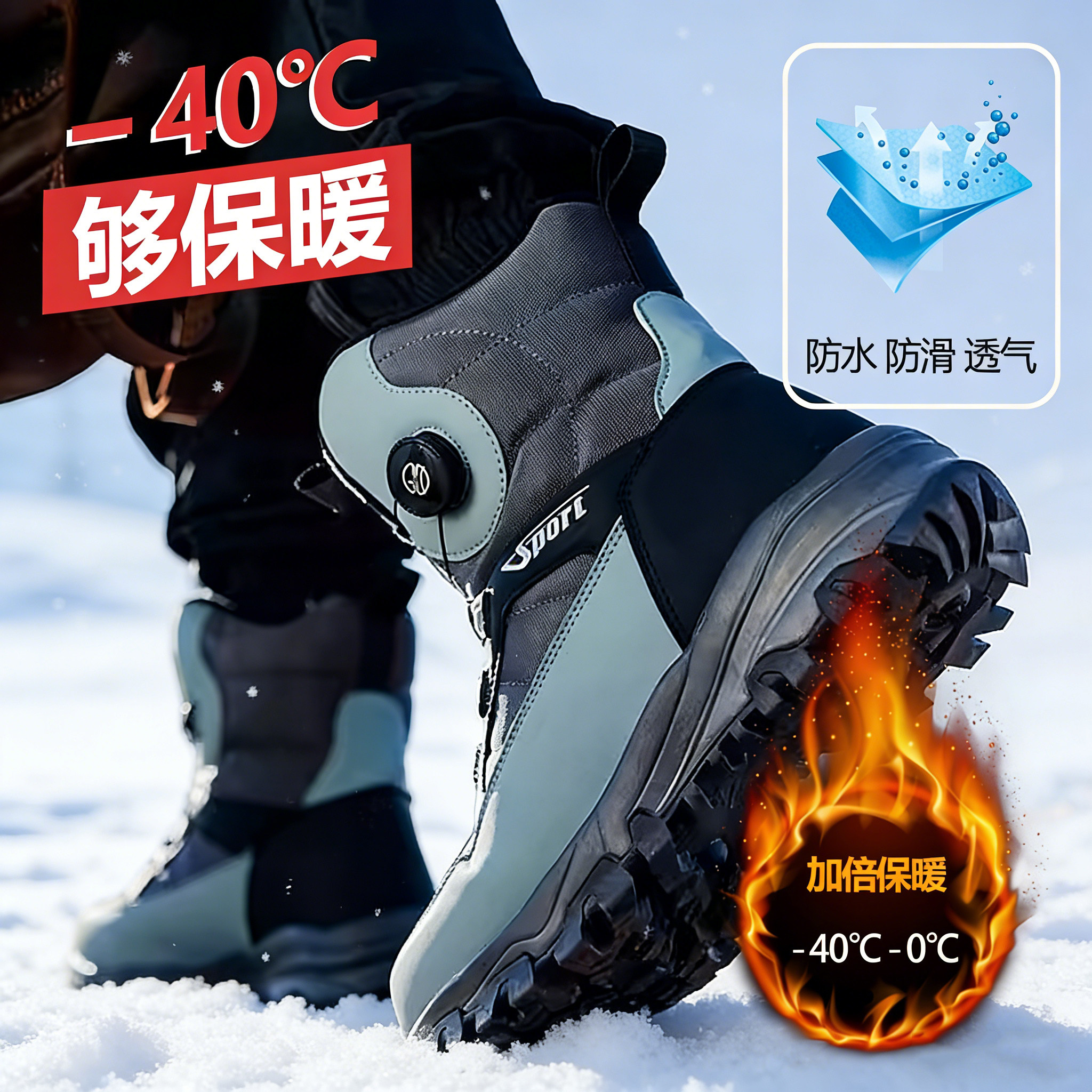 东北防寒滑雪鞋哈尔滨男鞋雪地靴