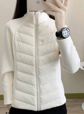 轻薄羽绒棉服女内胆秋冬2026新款韩版修身立领保暖拼接厚外套穿