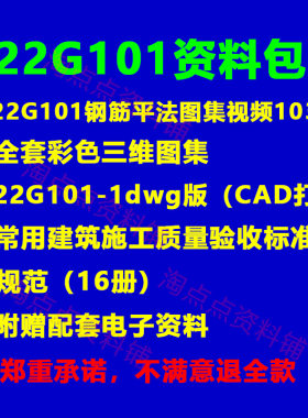 钢筋平法22G101图集讲解视频教程三维电子版22G101-1图集cad版dwg