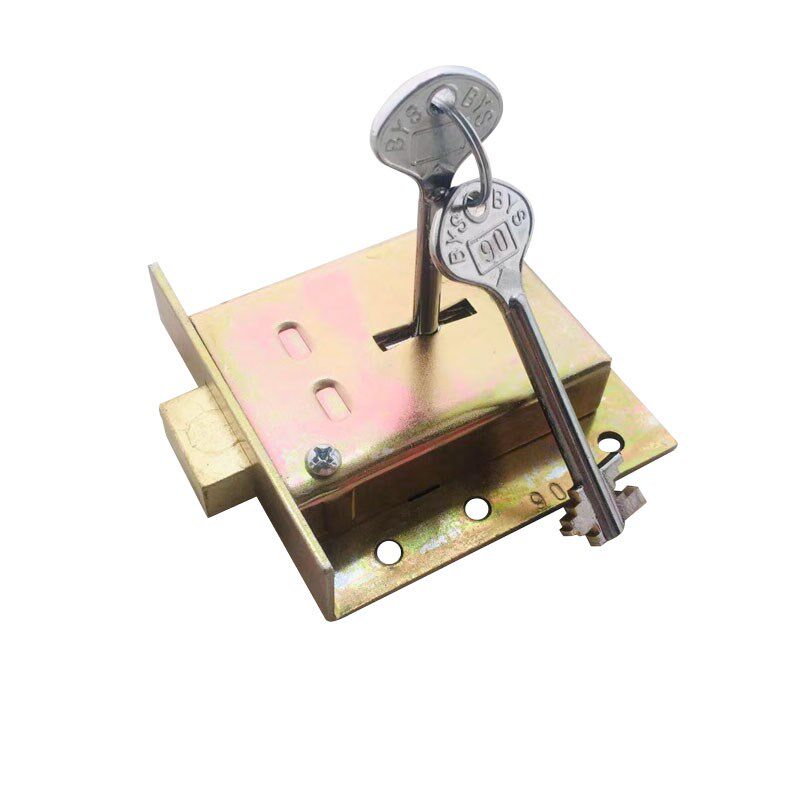 精选单孔金库门旗杆叶片锁银行保险柜保险柜机械钥匙锁安全门盒锁