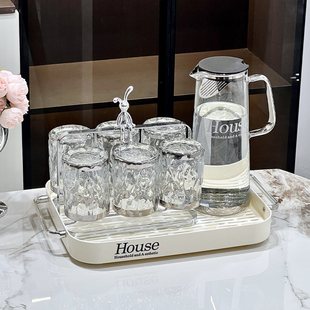 轻奢水杯家用套装客厅待客高级水壶茶杯玻璃水具套装乔迁新居礼盒