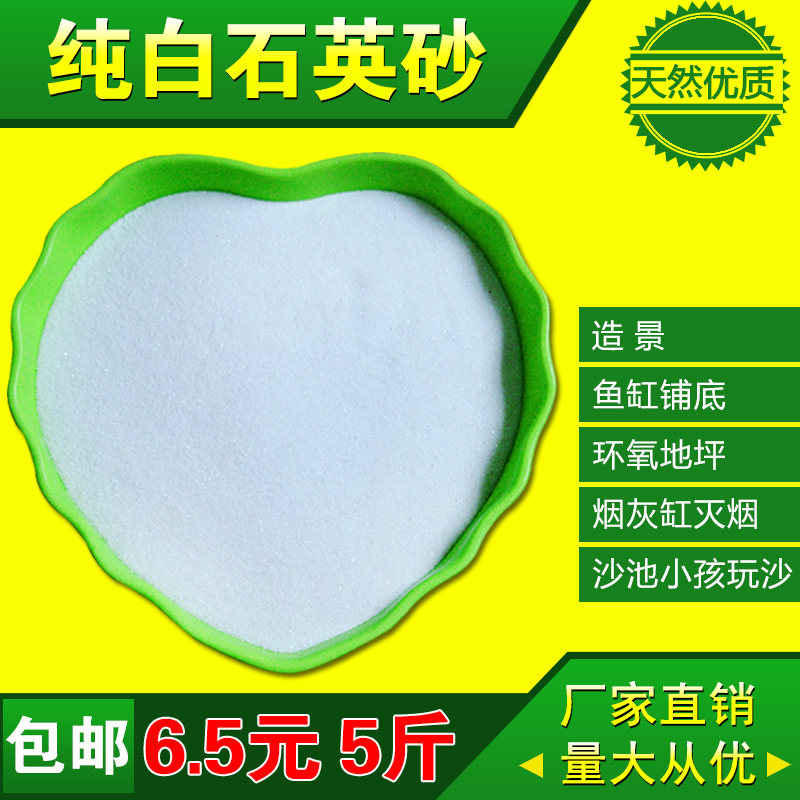 白沙子细沙鱼缸石英砂游乐场学校沙池沙子装饰造景纯白沙50斤包邮