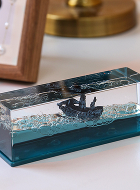 黑珍珠号漂流瓶游轮游体漂流瓶桌面永不沉没的小船汽车内摆件礼物