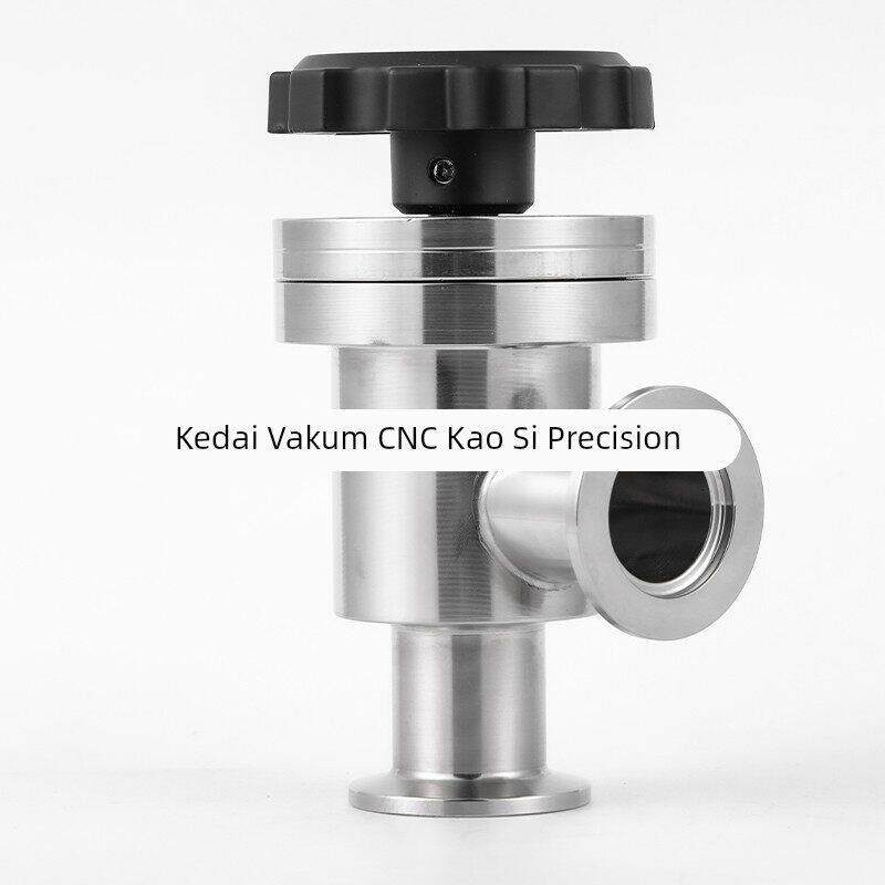 真空手动挡板阀气动高真空挡板阀角阀L型Y型KF16 25 40 氦气检漏