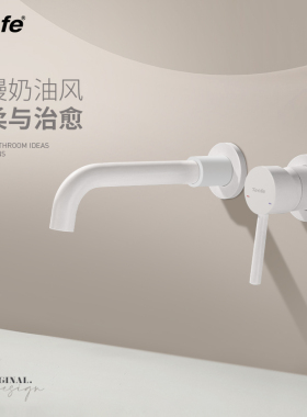 鼎菲 轻奢枪灰色暗装面盆龙头入墙式冷热台盆龙头极简