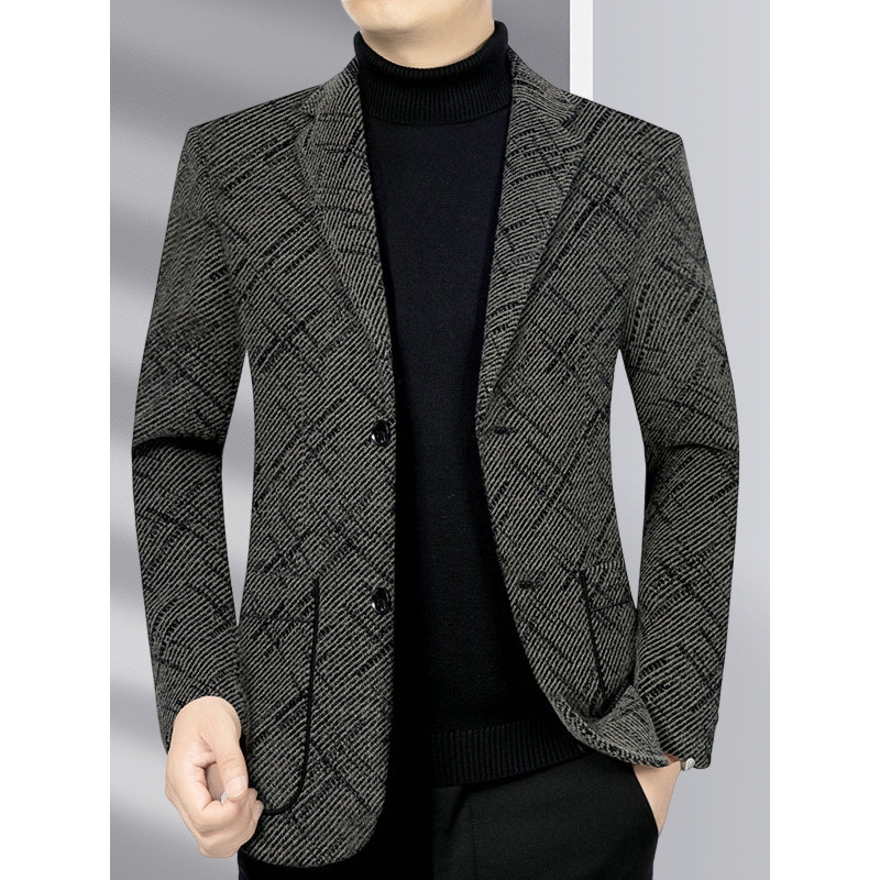 送父亲西服季新款男装中老年商务休闲简约舒适爸爸装西装外套