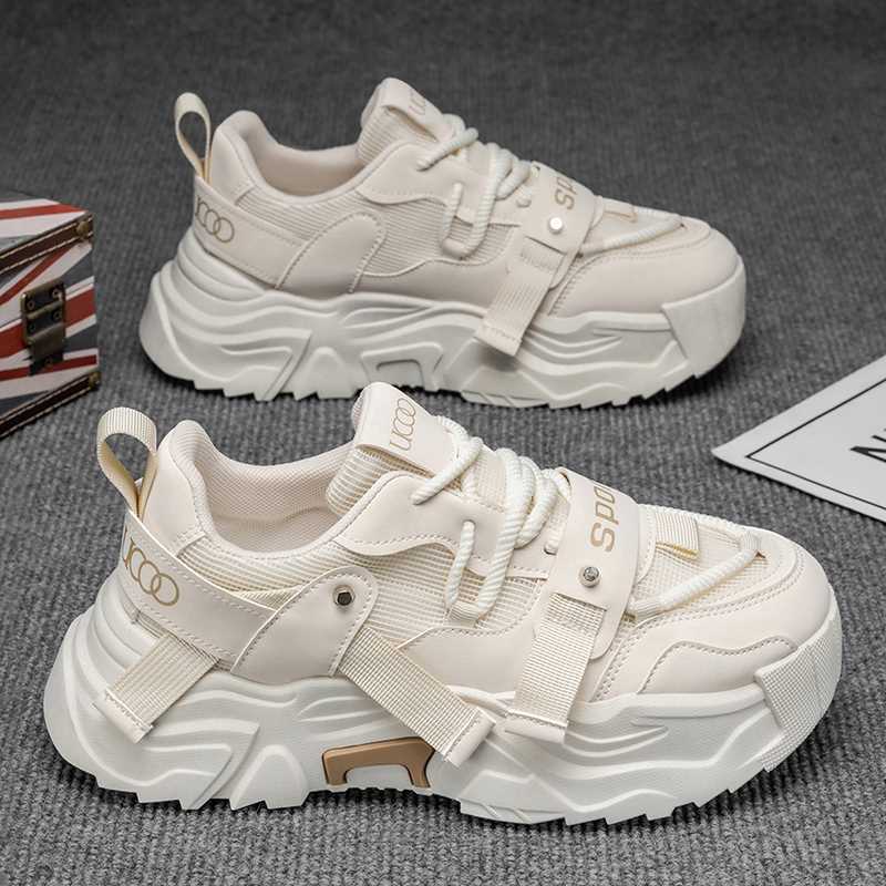 欧洲站男鞋季新款透气网面运动休闲鞋厚底耐磨爆款大码老爹鞋