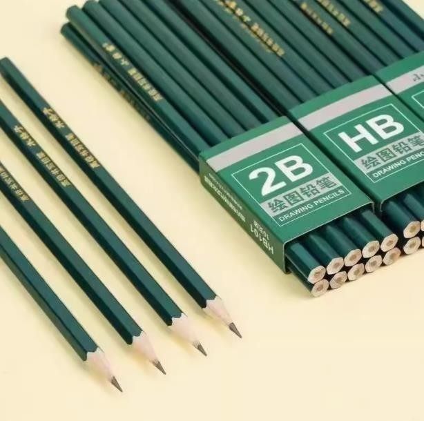 学生2B原木铅笔无毒HB考试专用书写绘画儿童素描六角