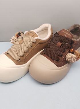 秋冬新款面包鞋女红蜻蜓BD61152021时尚休闲厚底增高BD61152022B