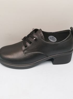 红蜻蜓英伦风女鞋秋季新款BQ68899001时尚中跟真皮女单鞋百搭通勤