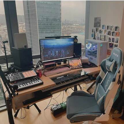 实木电子琴桌电钢琴编曲桌midi录音棚音乐混音录音室编曲工作台