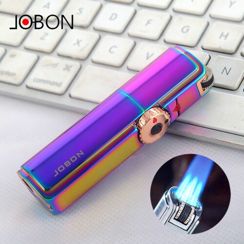 Jobon中邦直冲打火机 男士创意多功能带雪茄刀金属三喷火器打火机