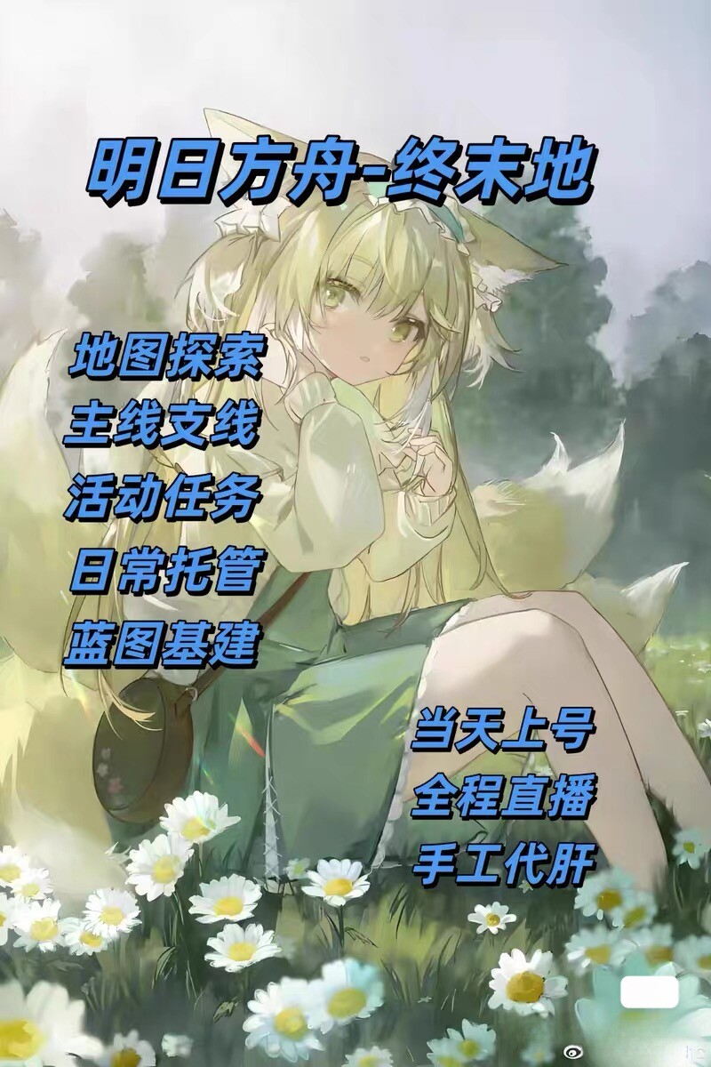 明日方舟终末地代练代打代肝接单白垩界卫/三位一体/阮一代打