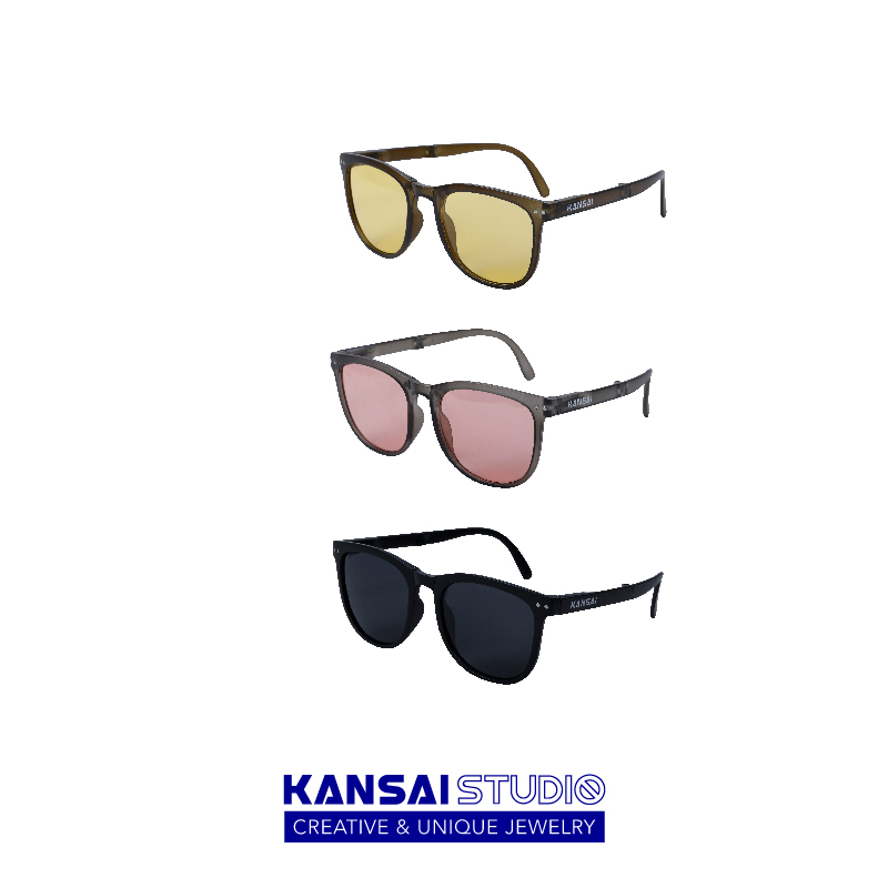 KANSAI折叠墨镜2022新款口袋墨镜个性酷潮女孩凹造型潮流防晒眼镜